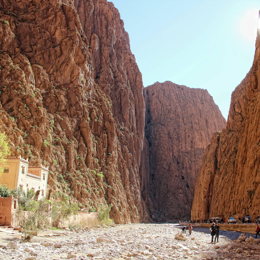 8-Day Morocco Tour Marrakech Sahara Fes Chefchaouen 4 Todra Gorge canyon walk — Day 3 of the Morocco Sahara Tour