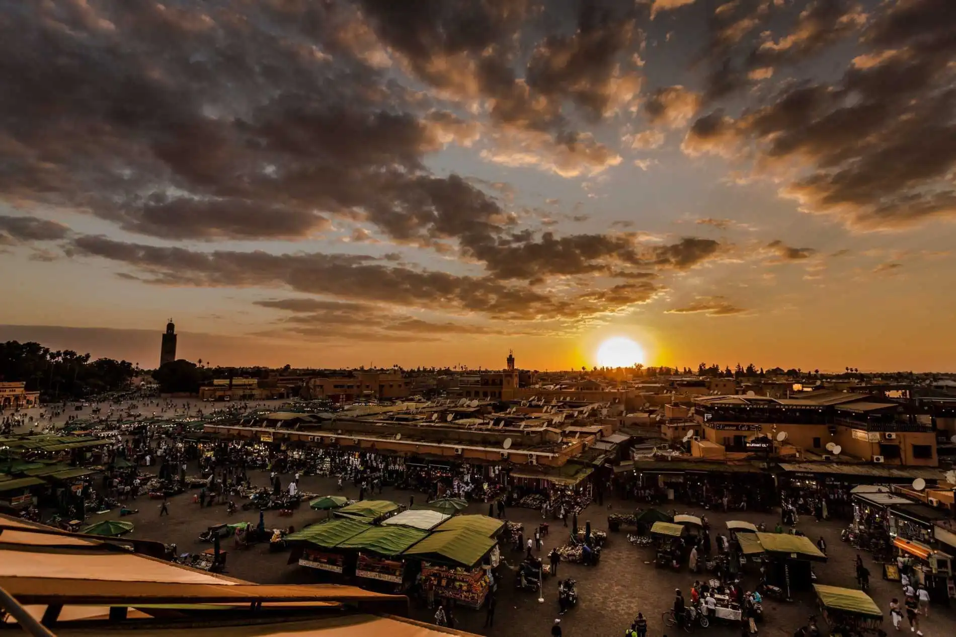 Is Marrakech Safe Scenic Shot Of Sunset Across The City Of Marrakesh In Morocco - Morocco Travel Experience | Moratra Tours