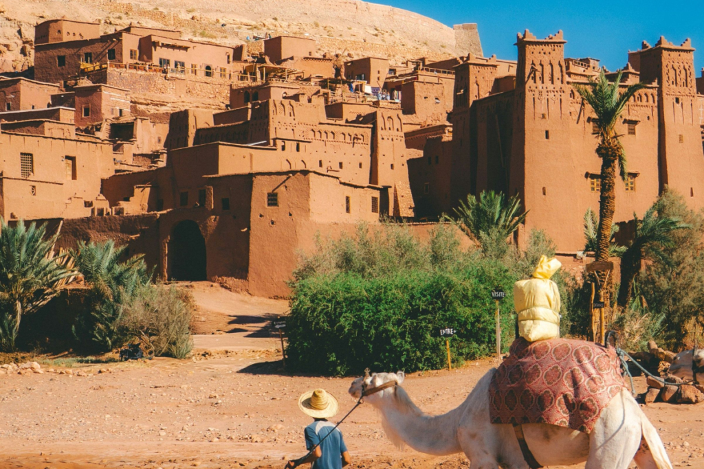 UNESCO-listed-Ait-Ben-Haddou-kasbah-in-Morocco-visited-on-a-7-day-desert-tour-from-Marrakech-to-Merzouga-and-Fes