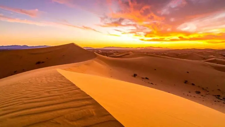 Sunset over the Erg Chigaga dunes