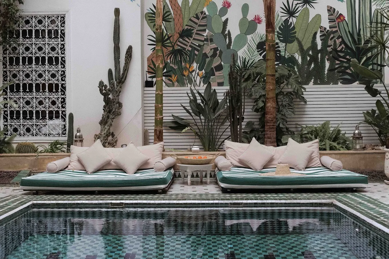 Morocco 14-Day Grand Tour Itinerary (2026 Edition) 5 Courtyard pool of a traditional riad in the Marrakech medina, a restful base for the final days of the itinerary