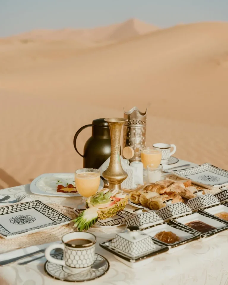 Breakfast served on the dunes