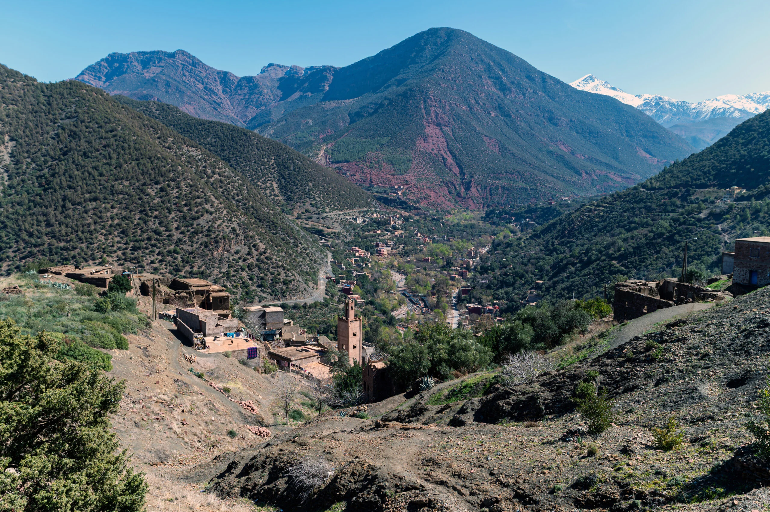 4-Day Marrakech to Fes via Sahara Itinerary (with Map) 2 High Atlas mountains and Berber villages along the Tizi n'Tichka pass on the drive from Marrakech