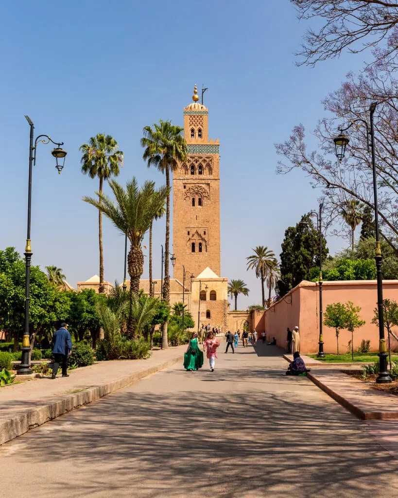 The Koutoubia mosque and its minaret in Marrakech