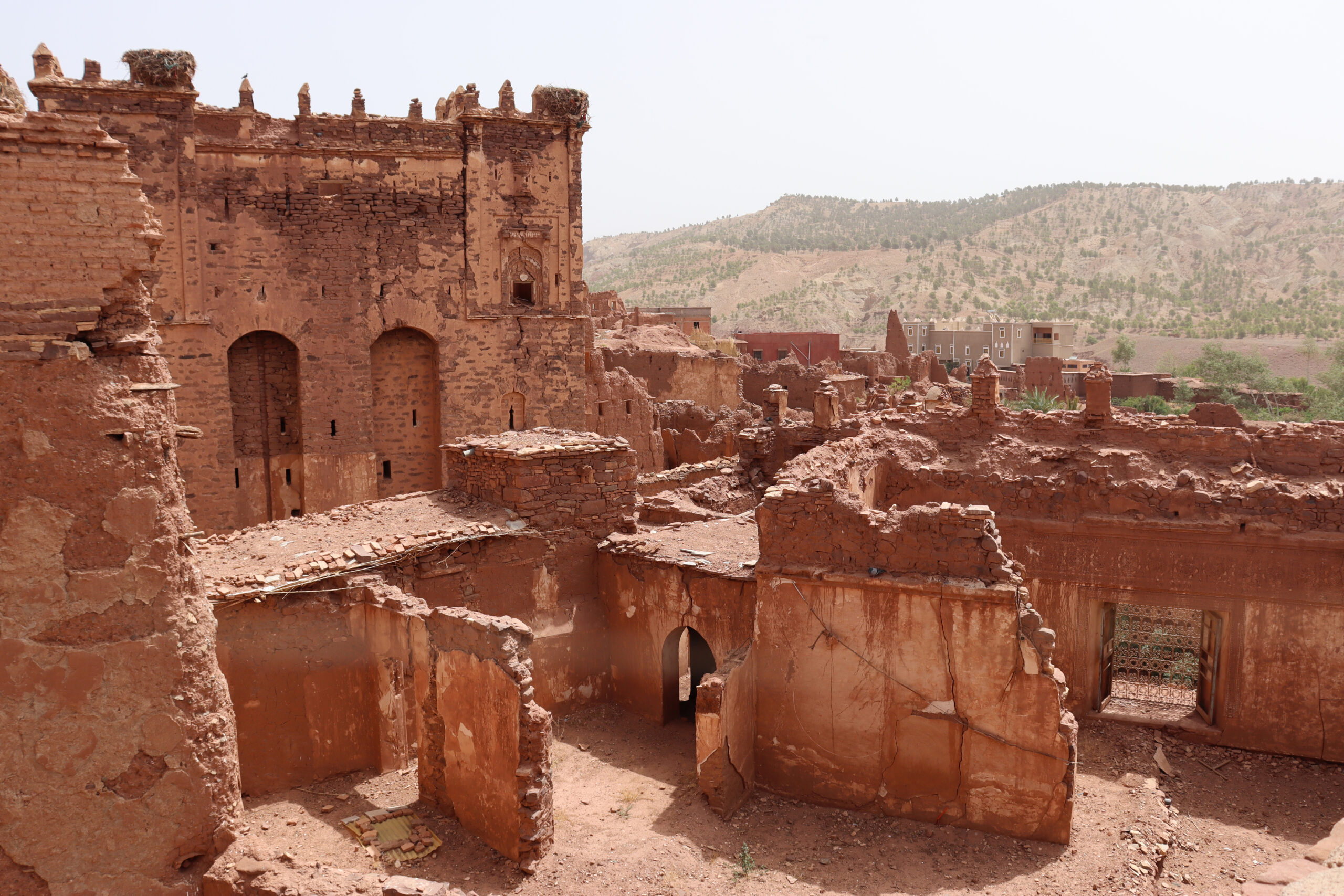Ruined earthen walls of the Telouet Kasbah in the High Atlas