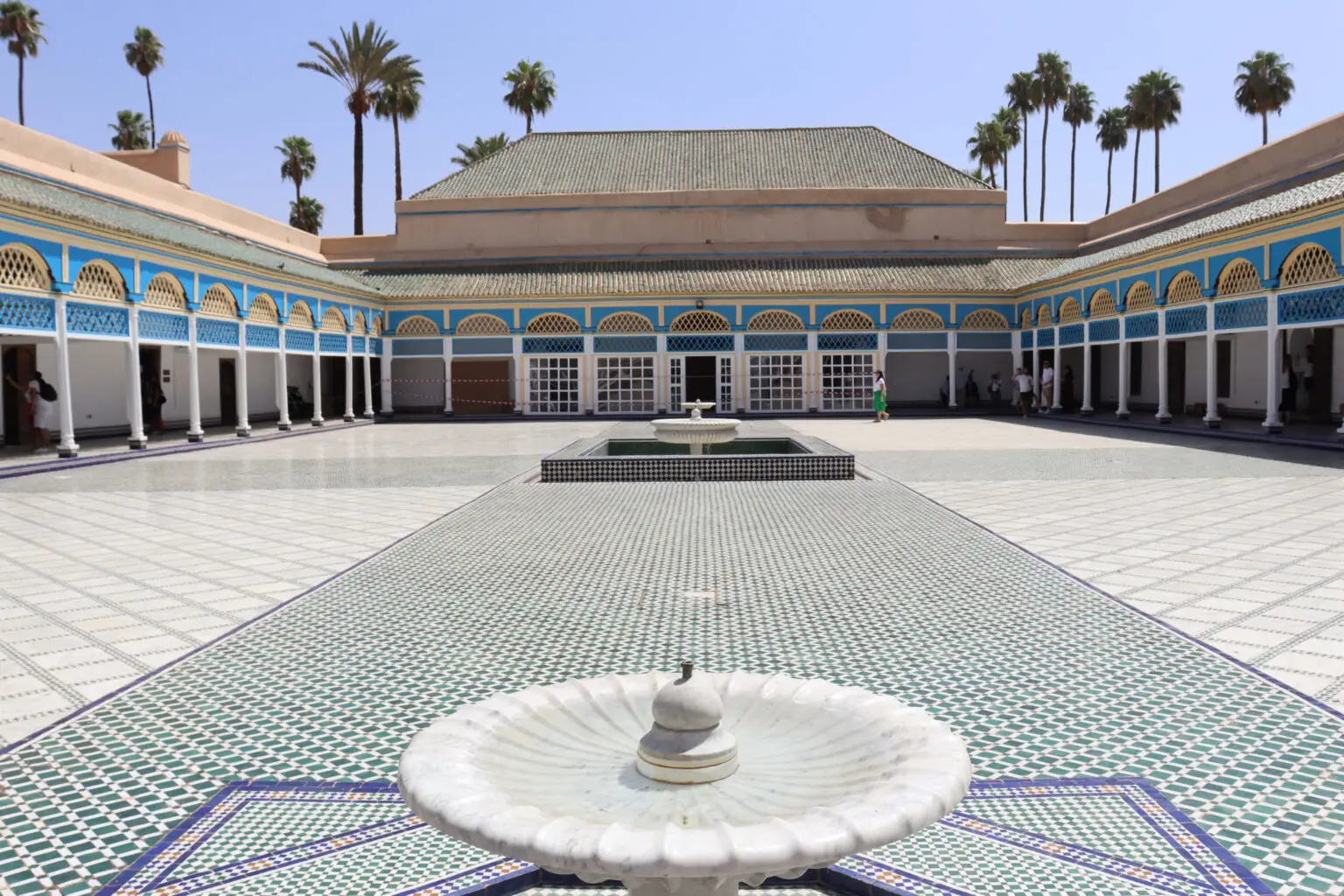 Tiled courtyard of the Bahia Palace in Marrakech